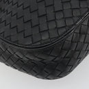 BOTTEGA VENETA INTRECCIATO Chain Shoulder Bag Leather Black Gold Auth 195244V-15