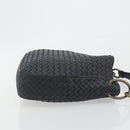 BOTTEGA VENETA INTRECCIATO Chain Shoulder Bag Leather Black Gold Auth 195244V-3