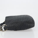 BOTTEGA VENETA INTRECCIATO Chain Shoulder Bag Leather Black Gold Auth 195244V-4