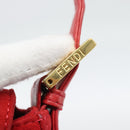 FENDI Mamma Baguette Shoulder Bag Suede Red Gold Auth 195245SM-14