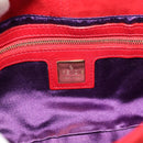 FENDI Mamma Baguette Shoulder Bag Suede Red Gold Auth 195245SM-15