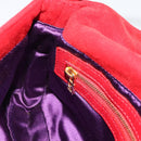 FENDI Mamma Baguette Shoulder Bag Suede Red Gold Auth 195245SM-19