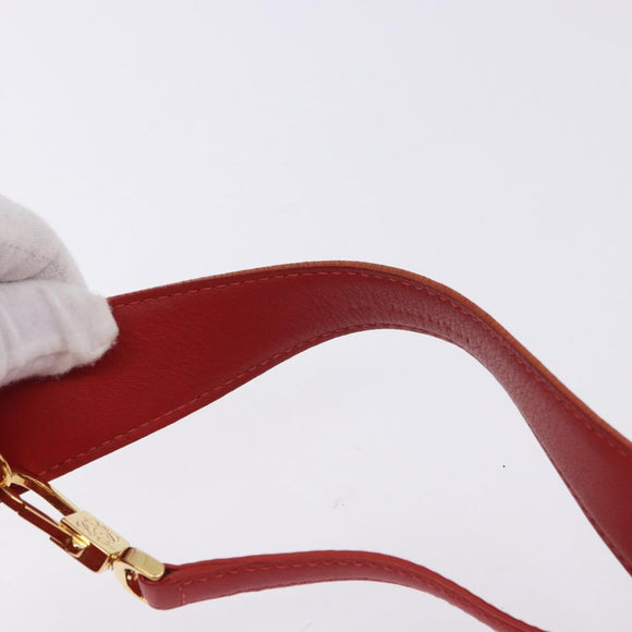 LOEWE Hand Bag Leather 2way Red Gold Auth 195246A