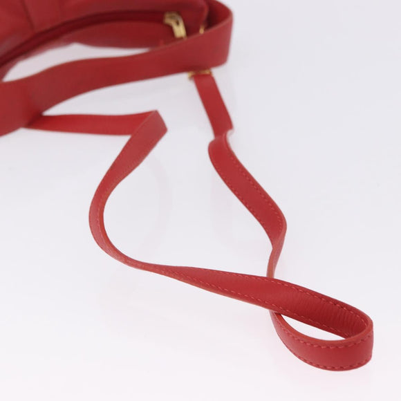 LOEWE Hand Bag Leather 2way Red Gold Auth 195246A