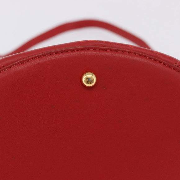 LOEWE Hand Bag Leather 2way Red Gold Auth 195246A