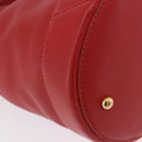LOEWE Hand Bag Leather 2way Red Gold Auth 195246A-16