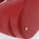 LOEWE Hand Bag Leather 2way Red Gold Auth 195246A-18