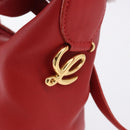 LOEWE Hand Bag Leather 2way Red Gold Auth 195246A-20