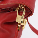 LOEWE Hand Bag Leather 2way Red Gold Auth 195246A-21