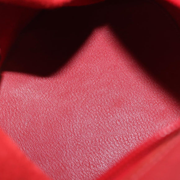 LOEWE Hand Bag Leather 2way Red Gold Auth 195246A