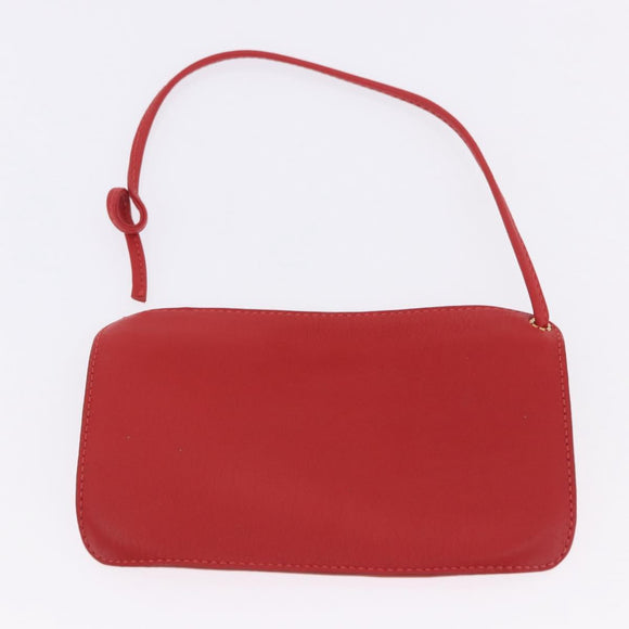 LOEWE Hand Bag Leather 2way Red Gold Auth 195246A