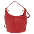 LOEWE Hand Bag Leather 2way Red Gold Auth 195246A-2