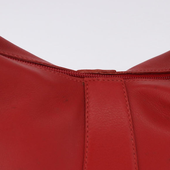 LOEWE Hand Bag Leather 2way Red Gold Auth 195246A