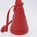 LOEWE Hand Bag Leather 2way Red Gold Auth 195246A-4