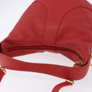 LOEWE Hand Bag Leather 2way Red Gold Auth 195246A-9