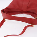 LOEWE Hand Bag Leather 2way Red Gold Auth 195246A-10