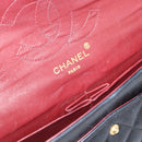 CHANEL Chain Matelasse 25 Shoulder Bag Lamb Skin Black Gold CC Auth 195247V-21
