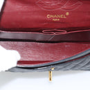 CHANEL Chain Matelasse 25 Shoulder Bag Lamb Skin Black Gold CC Auth 195247V-9