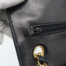 CHANEL Chain Matelasse 25 Shoulder Bag Lamb Skin Black Gold CC Auth 195247V-26