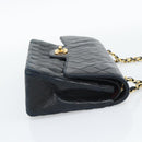 CHANEL Chain Matelasse 25 Shoulder Bag Lamb Skin Black Gold CC Auth 195247V-4