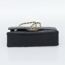 CHANEL Chain Matelasse 25 Shoulder Bag Lamb Skin Black Gold CC Auth 195247V-5