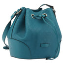 GUCCI Diamante Shoulder Bag Leather Blue Silver 354229 Auth 195248A-1