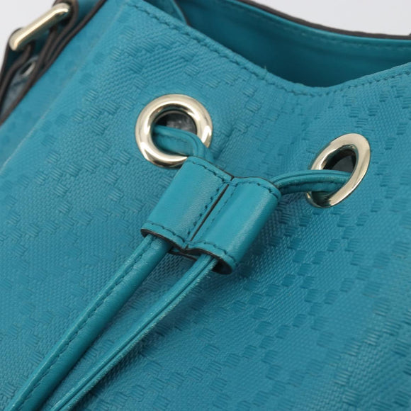 GUCCI Diamante Shoulder Bag Leather Blue Silver 354229 Auth 195248A