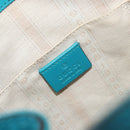 GUCCI Diamante Shoulder Bag Leather Blue Silver 354229 Auth 195248A-17