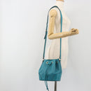GUCCI Diamante Shoulder Bag Leather Blue Silver 354229 Auth 195248A-23
