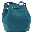 GUCCI Diamante Shoulder Bag Leather Blue Silver 354229 Auth 195248A-3