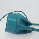 GUCCI Diamante Shoulder Bag Leather Blue Silver 354229 Auth 195248A-4