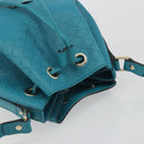 GUCCI Diamante Shoulder Bag Leather Blue Silver 354229 Auth 195248A-6