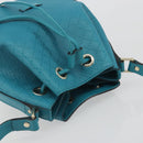 GUCCI Diamante Shoulder Bag Leather Blue Silver 354229 Auth 195248A-7