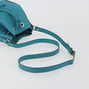 GUCCI Diamante Shoulder Bag Leather Blue Silver 354229 Auth 195248A-8