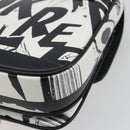 CELINE Christian Marclay Chain Shoulder Bag Leather White Gold Tone Auth 195249M-12