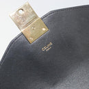 CELINE Christian Marclay Chain Shoulder Bag Leather White Gold Tone Auth 195249M-18