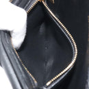 CELINE Christian Marclay Chain Shoulder Bag Leather White Gold Tone Auth 195249M-23
