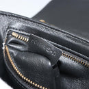 CELINE Christian Marclay Chain Shoulder Bag Leather White Gold Tone Auth 195249M-25