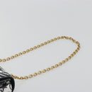 CELINE Christian Marclay Chain Shoulder Bag Leather White Gold Tone Auth 195249M-8