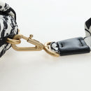 CHANEL Matelasse Chain Shoulder Bag Satin 2way White Gold CC Auth 195250M-16