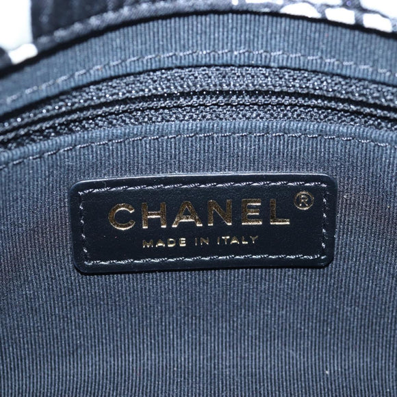 CHANEL Matelasse Chain Shoulder Bag Satin 2way White Gold CC Auth 195250M
