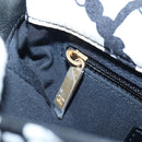 CHANEL Matelasse Chain Shoulder Bag Satin 2way White Gold CC Auth 195250M-29
