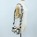 CHANEL Matelasse Chain Shoulder Bag Satin 2way White Gold CC Auth 195250M-31