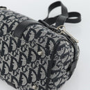 Christian Dior Trotter Canvas Boston Bag Black Silver Auth 195251V-10