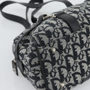 Christian Dior Trotter Canvas Boston Bag Black Silver Auth 195251V-11