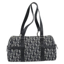 Christian Dior Trotter Canvas Boston Bag Black Silver Auth 195251V-3