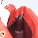 CHANEL Matelasse Chain Shoulder Bag Lamb Skin Red Gold Tone CC Auth 195253SM-24
