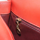 CHANEL Matelasse Chain Shoulder Bag Lamb Skin Red Gold Tone CC Auth 195253SM-26