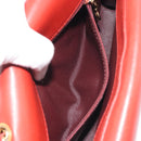 CHANEL Matelasse Chain Shoulder Bag Lamb Skin Red Gold Tone CC Auth 195253SM-27