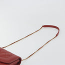 CHANEL Matelasse Chain Shoulder Bag Lamb Skin Red Gold Tone CC Auth 195253SM-14